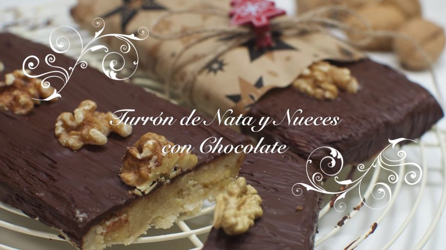 Receta de Turron de Chocolate, Nata y Nueces
