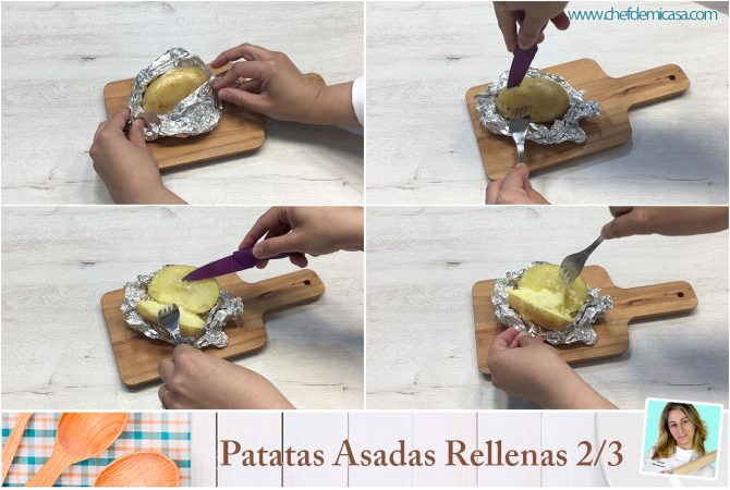 Patatas Asadas Rellenas paso a paso 2
